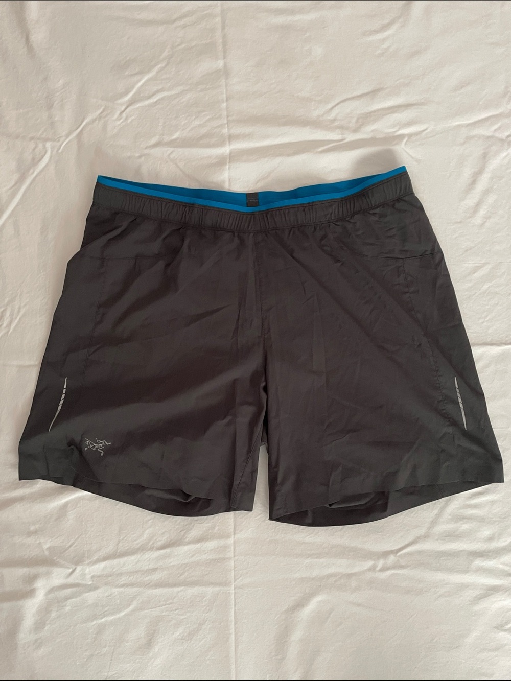 Arc'teryx Men’s Black Athletic Shorts with Blue Waistband
